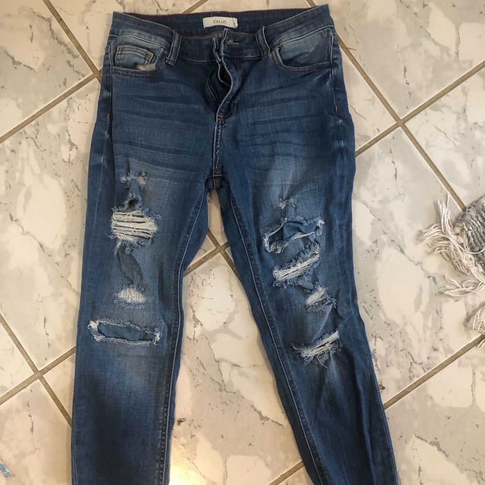 Cello light wash jeans; ankle length